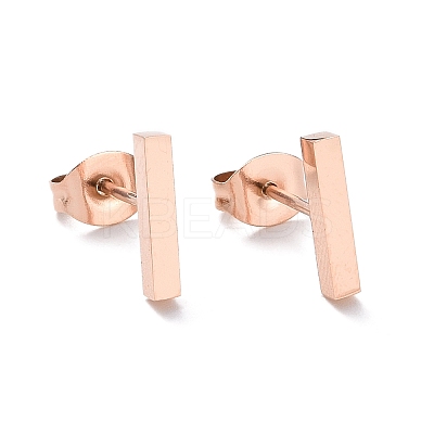 Cuboid 304 Stainless Steel Stud Crawler Earrings EJEW-O052-45-1