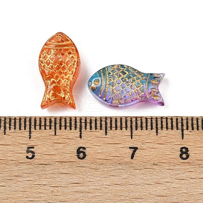 Baking Paint and Golden Metal Enlaced Glass Beads X-DGLA-T004-22M-1