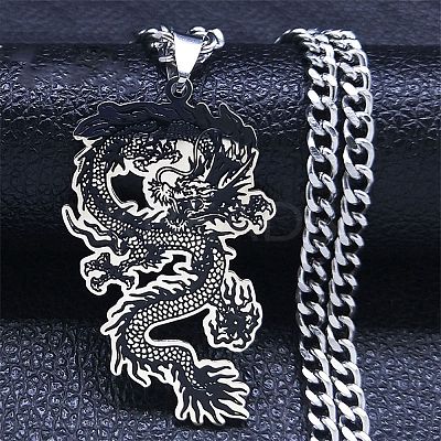 201 Stainless Steel Enamel Pendant Necklaces for Women Men LS-NJEW-G123-09P-1