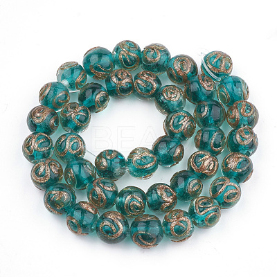 Handmade Gold Sand Lampwork Beads LAMP-T006-06E-1