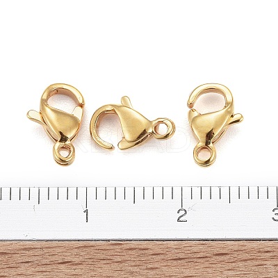 Ion Plating(IP) 304 Stainless Steel Lobster Claw Clasps X-STAS-H352-01B-G-01-1