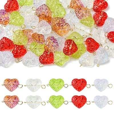 50Pcs Glass Connector Charms PALLOY-FZ00019-1