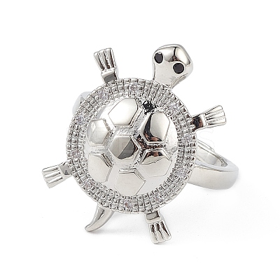 Cubic Zirconia Tortoise Adjustable Ring RJEW-L100-022P-1