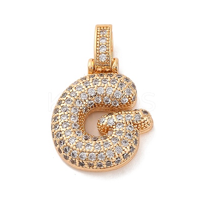 Brass Micro Pave Cubic Zirconia Pendants KK-C076-29G-G01-1