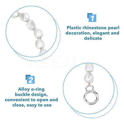 Plastic Pearl Alloy Phone Hand Strap Chains FIND-WH0260-55P-1
