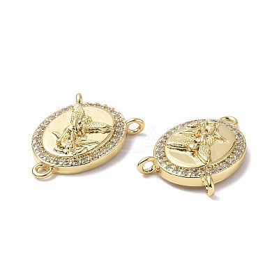 Eco-Friendly Rack Plating Brass Micro Pave Cubic Zirconia Chandelier Components Links KK-F845-11G-1