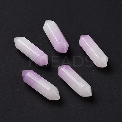 Natural Purple White Jade Healing Stones G-K330-65-1