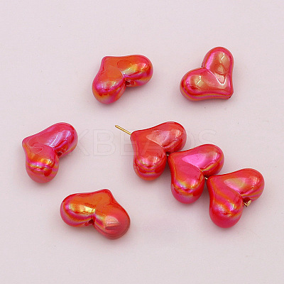Electroplate Opaque Acrylic Beads OACR-WH0037-47K-1
