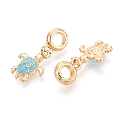 Alloy Enamel Sea Turtle European Dangle Charms FIND-B034-52G-01-1