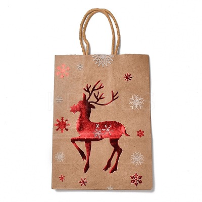 Christmas Theme Hot Stamping Rectangle Paper Bags CARB-F011-02B-1