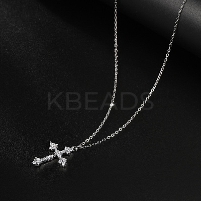 Cubic Zirconia Cross Pendant Necklace ZV5438-2-1