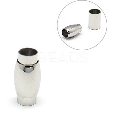 Tarnish Resistant 304 Stainless Steel Magnetic Clasps with Glue-in Ends STAS-E049-20-1