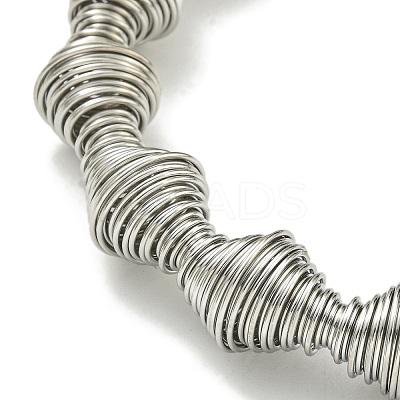 Non-Tarnish Adjustable 304 Stainless Steel Bicone Spring Wire Bracelets BJEW-H617-09P-1