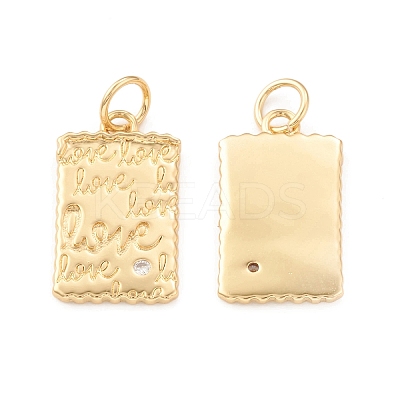 Eco-Friendly Brass Micro Pave Cubic Zirconia Pendants KK-I698-34G-1