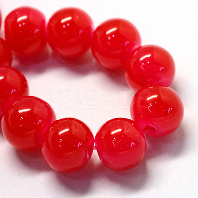 Baking Paint Imitation Jade Glass Round Bead Strands X-DGLA-Q021-10mm-05-1