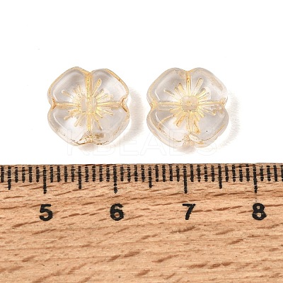 Baking Paint and Golden Metal Enlaced Glass Beads GL-CBA1477-16D-1