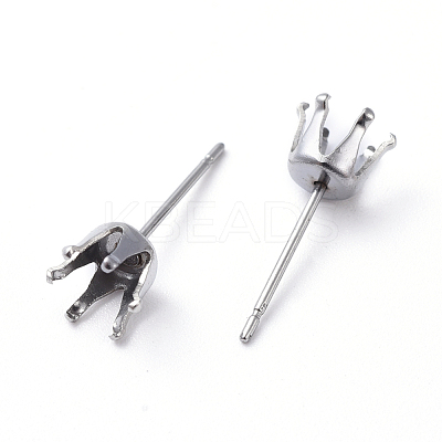 Tarnish Resistant 304 Stainless Steel Post Stud Earring Settings STAS-E466-20P-1