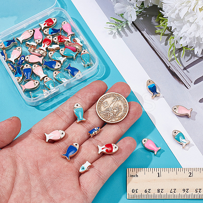 40Pcs 10 Styles Aolly Enamel Beads FIND-AR0006-76-1
