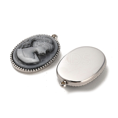 304 Stainless Steel Pendants STAS-L022-044P-1
