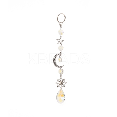 AB Color Teardrop Glass Suncatchers HJEW-JM00844-1