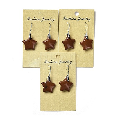 Natural & Synthetic Mixed Stone Star Dangle Earrings EJEW-I315-03P-1