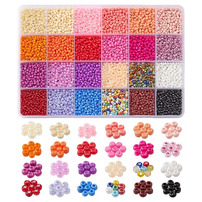 6408Pcs 24 Style 8/0 Glass Seed Beads SEED-FS0001-13-1