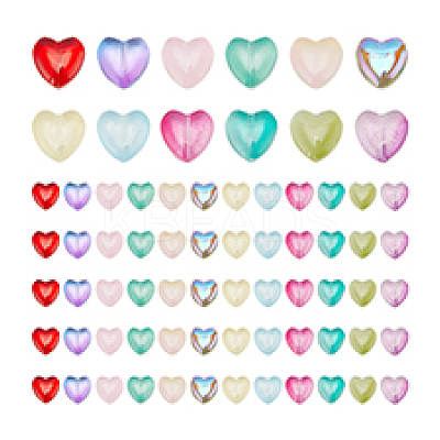 240Pcs 12 Colors Transparent Spray Painted Glass Beads GLAA-PH0003-27-1