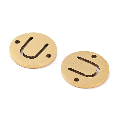 PVD Vacuum Plating 201 Stainless Steel Hollow Flat Round Links FIND-R149-03U-G-1