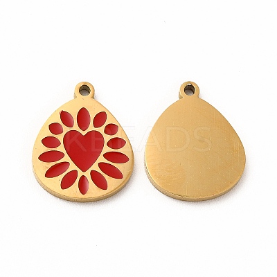 Ion Plating(IP) 304 Stainless Steel Enamel Pendants STAS-F291-04G-1