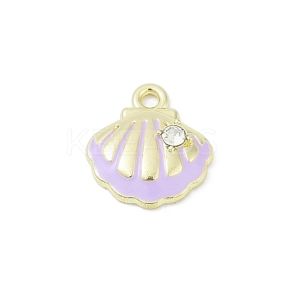 Rack Plating Alloy Enamel and Rhinestone Pendants PALLOY-R151-40G-04-1