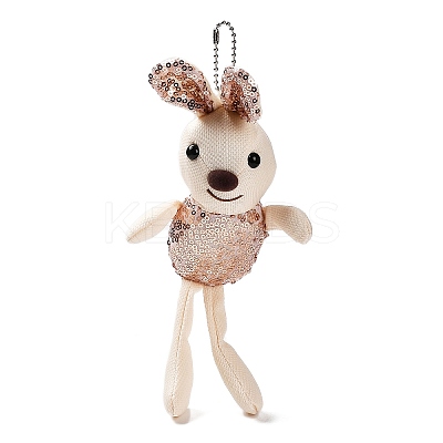 Cartoon PP Cotton Plush Simulation Soft Stuffed Animal Toy Rabbit Pendants Decorations HJEW-K043-01-1