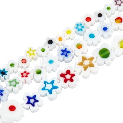 3 Strands 3 Style Handmade Millefiori Glass Bead Strands LAMP-OC0001-50A-1