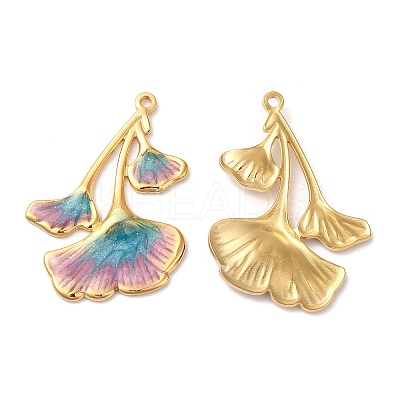 304 Stainless Steel Enamel Pendants STAS-K256-09G-03-1
