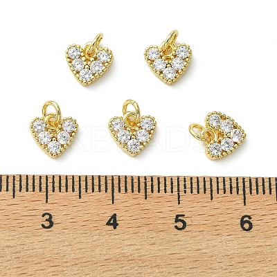 Brass Micro Pave Cubic Zirconia Pendants KK-C143-53G-1