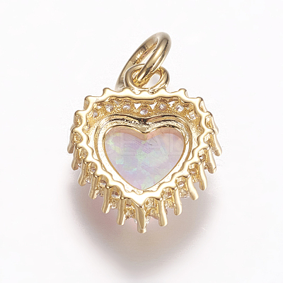 Brass Micro Pave Cubic Zirconia Charms ZIRC-G141-01G-D-1