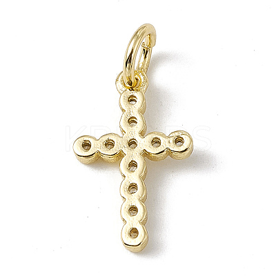 Brass Micro Pave Cubic Zirconia Charms LS-ZIRC-F132-01G-1