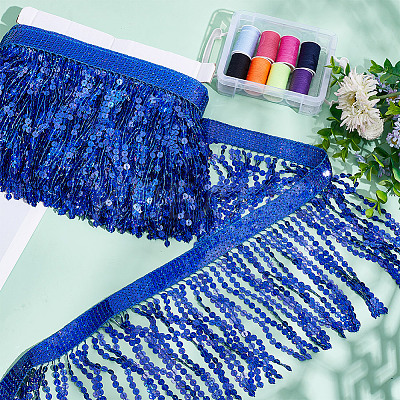 10 Yards Polyester Tassel Lace Ribbon DIY-WH0430-569C-1