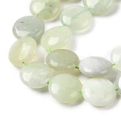 Natural Flat Round Xiuyan Jade Beads Strands G-L245-03A-1