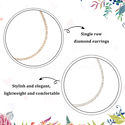 4 Pairs 4 Style Crystal Rhinestone Hollow Out Teardrop Dangle Earrings EJEW-AN0003-09-1