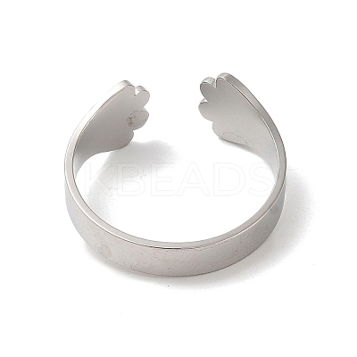 Non-Tarnish 304 Stainless Steel Open Cuff Rings for Women RJEW-G291-04P-1