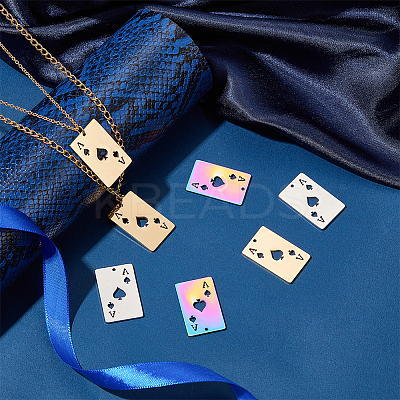 18Pcs 3 Colors 201 Stainless Steel Pendant STAS-UN0045-15-1