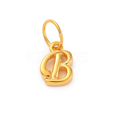 925 Sterling Silver Letter Charms with Jump Rings STER-R008-01G-B-1