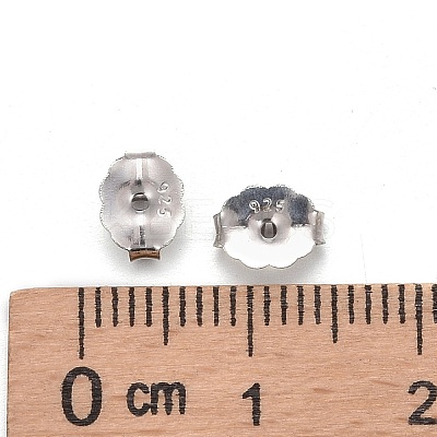 Anti-Tarnish Rhodium Plated Sterling Silver Ear Nuts X-STER-E041-11B-1