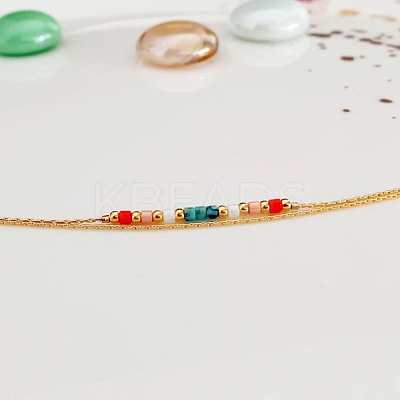 Elegant Glass Seed Beaded Bracelets JA5046-2-1