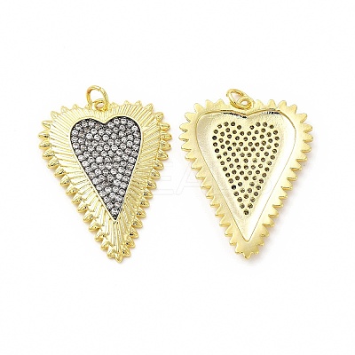 Rack Plating Brass Micro Pave Clear Cubic Zirconia Pendants KK-I699-04GB-1