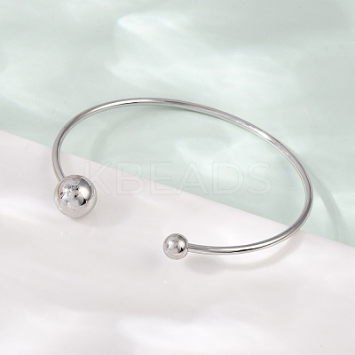 304 Stainless Steel Open Cuff Bracelets BJEW-R019-01P-02-1