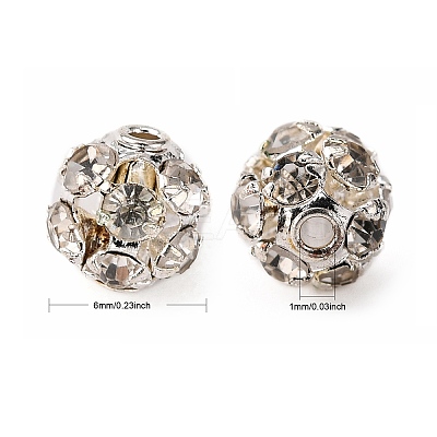Brass Rhinestone Beads RB-H034-4-1