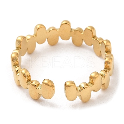 304 Stainless Steel Oval Cuff Rings for Women STAS-D085-21G-1