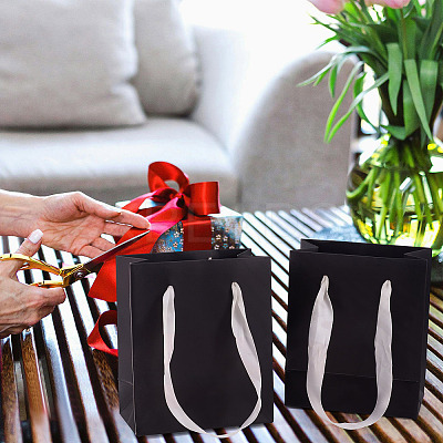 6Pcs Rectangle Paper Gift Storage Bags with Ribbon Handles ABAG-TA0001-65A-1
