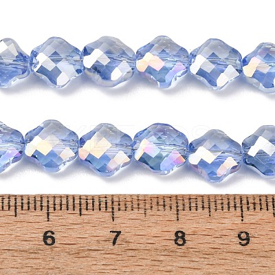 Electroplate Transparent Glass Beads Strands GL-CBA7A17-02A-09-1